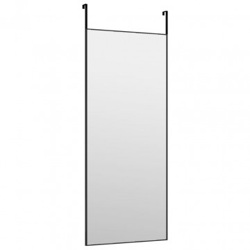 Oglindă pentru ușă, negru, 40x100 cm, sticlă și aluminiu - Img 3