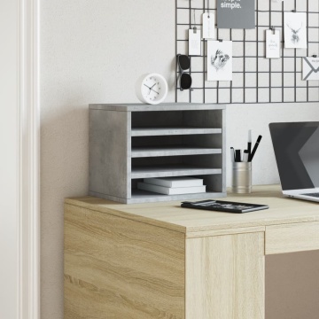 Organizator birou, gri beton, 36x26x29,5 cm lemn prelucrat - Img 3
