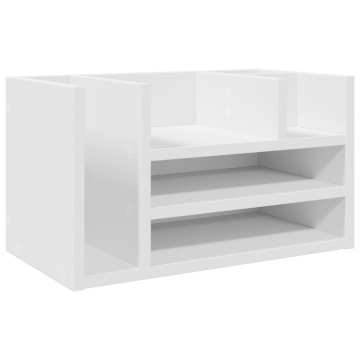 Organizator de birou, alb, 44,5x24x25 cm, lemn prelucrat - Img 2