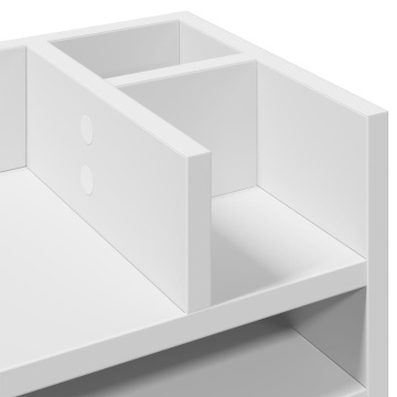 Organizator de birou, alb, 44,5x24x25 cm, lemn prelucrat - Img 6
