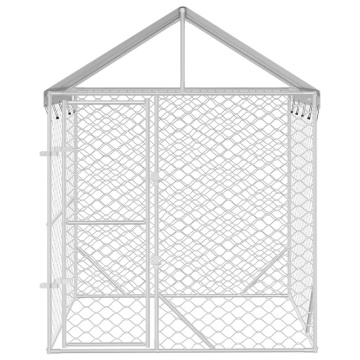 Padoc de exterior cu acoperiș argintiu 2x2x2,5m oțel galvanizat - Img 3