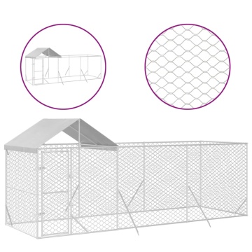 Padoc de exterior cu acoperiș argintiu 6x2x2,5m oțel galvanizat - Img 2
