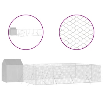 Padoc exterior cu acoperiș argintiu 10x6x2,5 m oțel galvanizat - Img 2