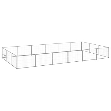 Padoc pentru câini, argintiu, 18 m², oțel - Img 1