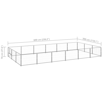 Padoc pentru câini, argintiu, 18 m², oțel - Img 5