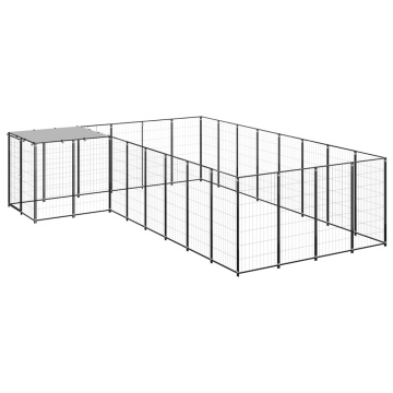Padoc pentru câini, negru, 10,89 m², oțel - Img 1
