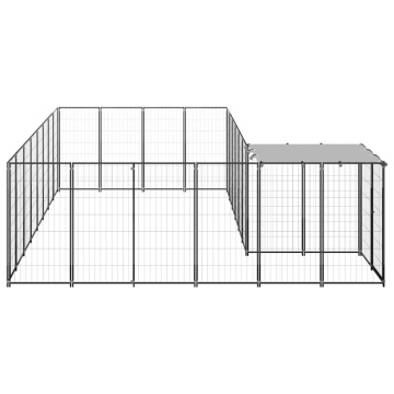 Padoc pentru câini, negru, 10,89 m², oțel - Img 3