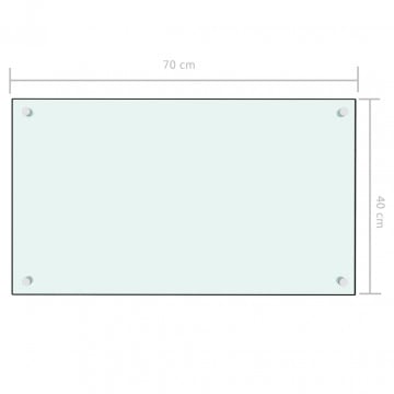 Panou antistropi de bucătărie, alb, 70x40 cm, sticlă securizată - Img 5