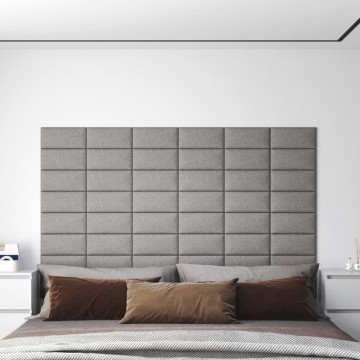 Panouri de perete 12 buc. gri deschis 30x15 cm textil 0,54 m² - Img 1