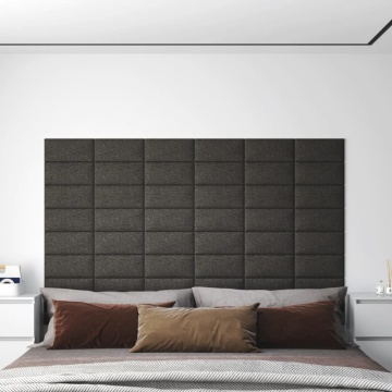 Panouri de perete 12 buc. gri închis 30x15 cm textil 0,54 m² - Img 1