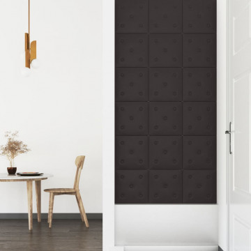 Panouri perete 12 buc. negru 30x30 cm piele ecologică 1,08 m² - Img 4