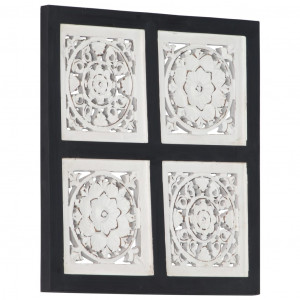 Panouri perete sculptate manual, negru/alb, 40x40x1,5 cm, MDF - Img 7
