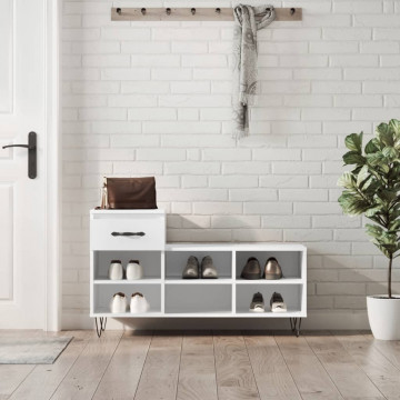 Pantofar, alb, 102x36x60 cm, lemn compozit - Img 1