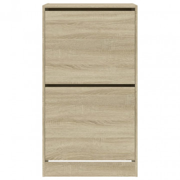 Pantofar cu 2 sertare rabatabile, stejar sonoma, 60x42x108 cm - Img 5