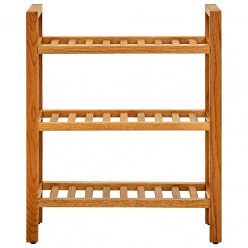 Pantofar cu 3 rafturi, 50x27x60 cm, lemn masiv de stejar - Img 2