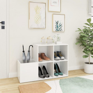 Pantofar de hol, alb, 105 x 35,5 x 70 cm, PAL - Img 3