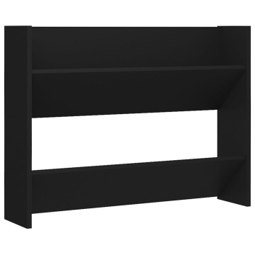 Pantofar de perete, negru, 80x18x60 cm, lemn prelucrat - Img 2