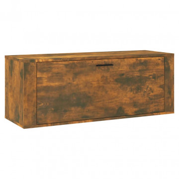 Pantofar de perete, stejar fumuriu, 100x35x38 cm lemn prelucrat - Img 2