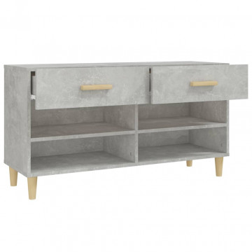 Pantofar, gri beton, 102x35x55 cm, lemn compozit - Img 6