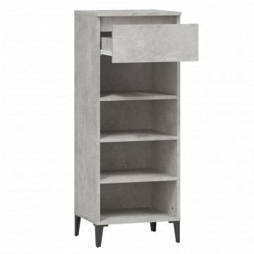 Pantofar, gri beton, 40x36x105 cm, lemn prelucrat - Img 5