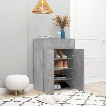Pantofar, gri beton, 60x35x84 cm, lemn prelucrat - Img 3