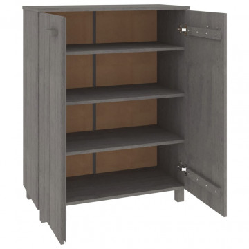 Pantofar, gri deschis, 85x40x108 cm, lemn masiv de pin - Img 8