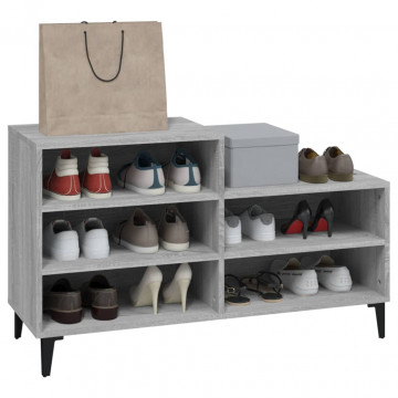 Pantofar, gri sonoma, 102x36x60 cm, lemn prelucrat - Img 6