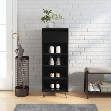 Pantofar, negru, 40x36x105 cm, lemn compozit - Img 1