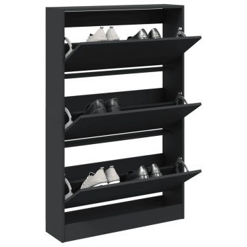 Pantofar, negru, 80x21x125,5 cm, lemn compozit - Img 1