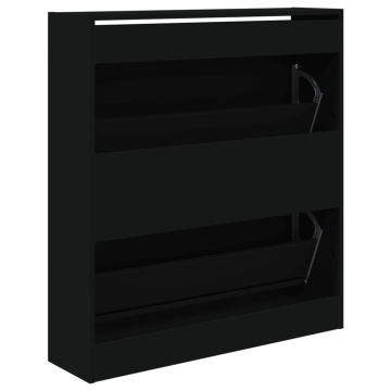 Pantofar, negru, 80x21x87,5 cm, lemn compozit - Img 6