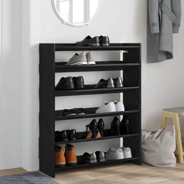 Pantofar, negru, 80x25x100 cm, lemn prelucrat - Img 3