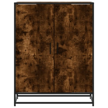 Pantofar, stejar fumuriu, 75x38x97,5 cm, lemn prelucrat/metal - Img 4