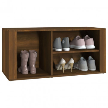 Pantofar, stejar maro, 100x35x45 cm, lemn compozit - Img 4