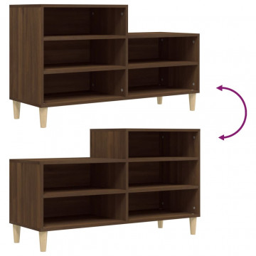 Pantofar, stejar maro, 102x36x60 cm, lemn prelucrat - Img 6