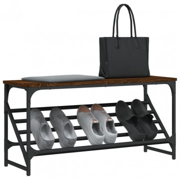Pantofar, stejar maro, 90x30x45 cm, lemn compozit - Img 3
