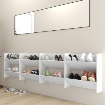 Pantofare de perete, 4 buc., alb, 60x18x60 cm PAL - Img 3