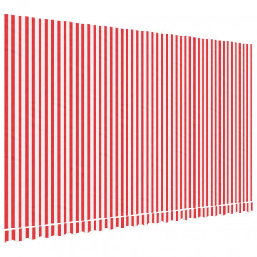 Pânză copertină de rezervă, dungi roșii și albe, 5x3 m - Img 2