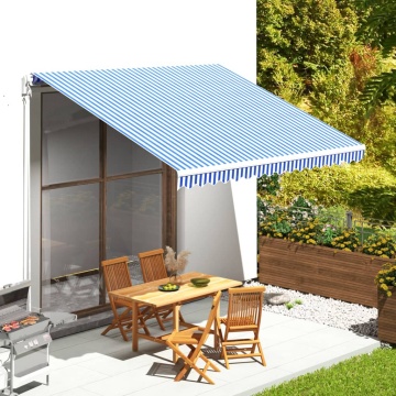 Pânză de rezervă copertină, albastru și alb, 4x3,5 m - Img 1