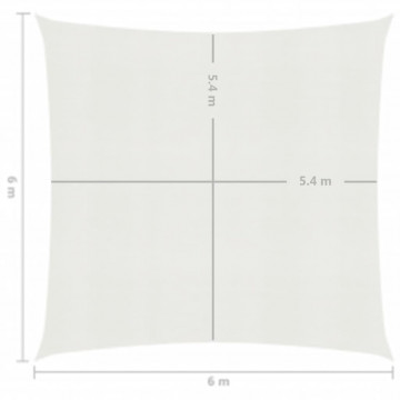 Pânză parasolar, alb, 6 x 6 m, HDPE, 160 g/m² - Img 5