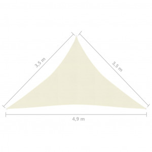 Pânză parasolar, crem, 3,5x3,5x4,9 m, HDPE, 160 g/m² - Img 5