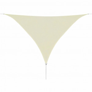 Pânză parasolar din HDPE triunghiulară 5 x 5 x 5 m, Crem - Img 1