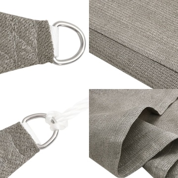 Pânză parasolar gri deschis 5x6x6 m HDPE 160 g/m² triunghiular - Img 5