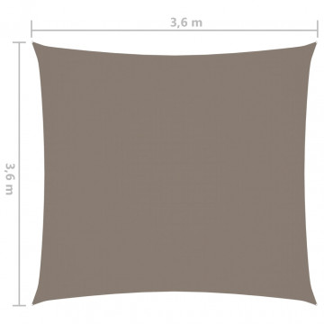 Pânză parasolar, gri taupe, 3,6x3,6 m, țesătură oxford, pătrat - Img 5