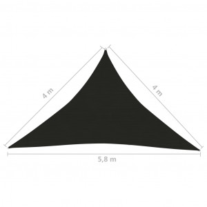 Pânză parasolar, negru, 4x4x5,8 m, HDPE, 160 g/m² - Img 5