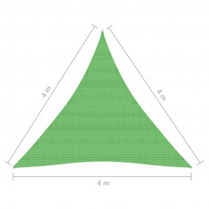 Pânză parasolar, verde deschis, 4x4x4 m, HDPE, 160 g/m² - Img 5