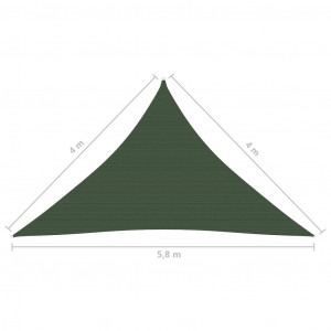 Pânză parasolar, verde închis, 4x4x5,8 m, HDPE, 160 g/m² - Img 5