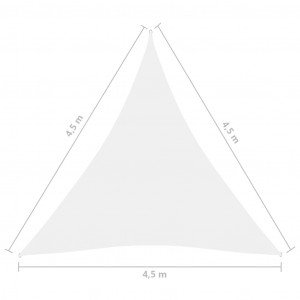 Parasolar, alb, 4,5x4,5x4,5 m, țesătură oxford, triunghiular - Img 5