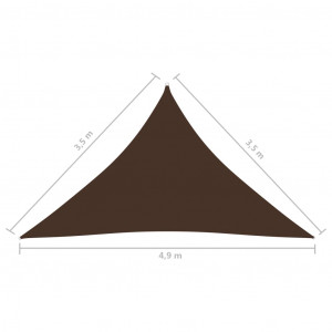 Parasolar, maro, 3,5x3,5x4,9 m, țesătură oxford, triunghiular - Img 5