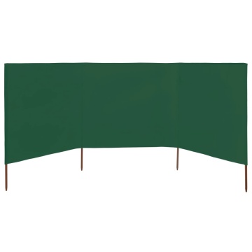 Paravan anti-vânt cu 3 panouri, verde, 400 x 80 cm, textil - Img 3