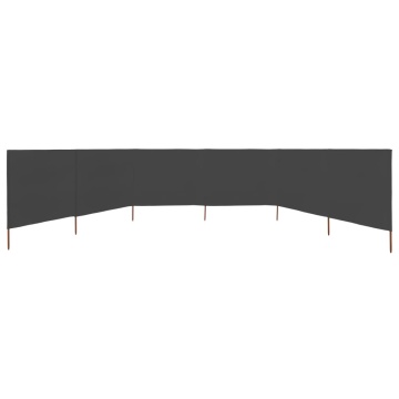Paravan anti-vânt cu 6 panouri, antracit, 800x120 cm, textil - Img 3